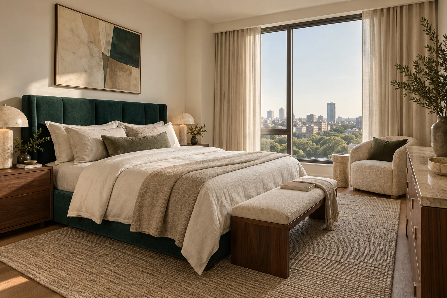 Illustrative furnished bedroom
